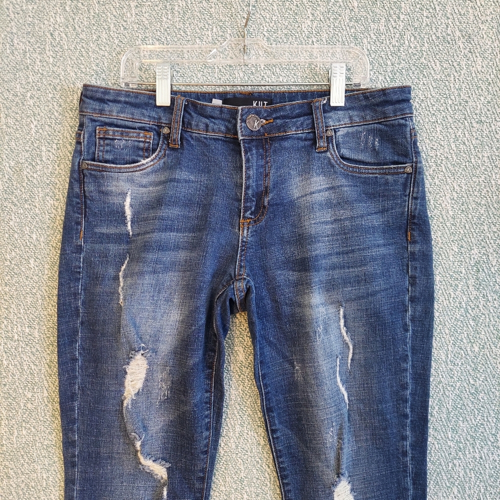 Kut from the Kloth Uma Boyfriend Jeans, Sz 4P, Cropped Cuffs - Picture 2 of 10